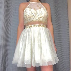 White and gold dress